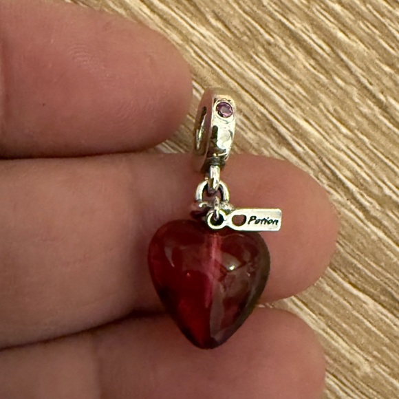 Pandora Silver and Red Heart Charm - Picture 2 of 10